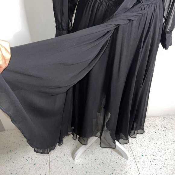 Diane Freis Original Womens Dress Black Size 1X Vintage 80s Silk Beaded Sequin - Picture 14 of 14